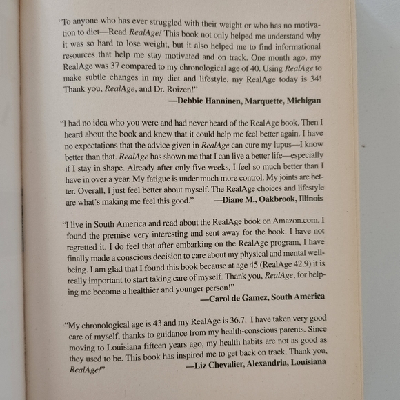 RealAge book by Michael F. Roizen, M.D. - Picture 4 of 7